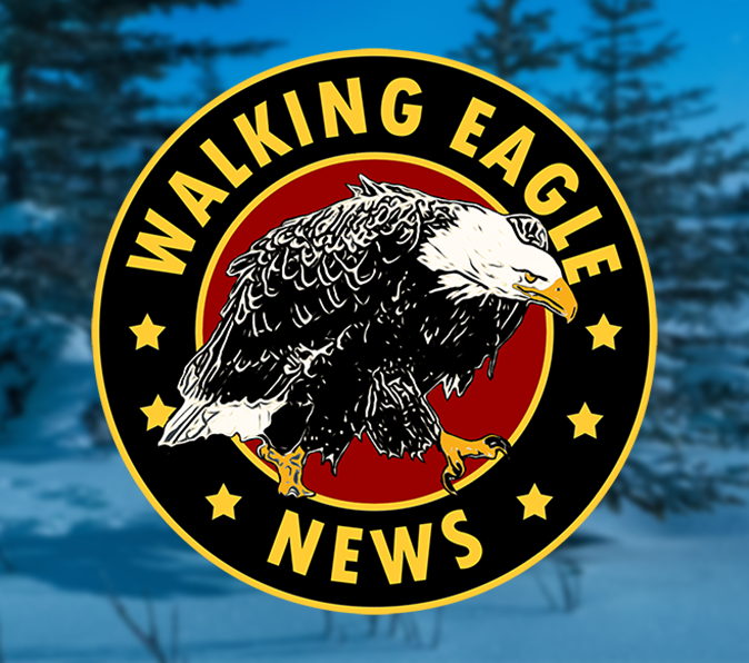 Walking Eagle News Logo Sticker